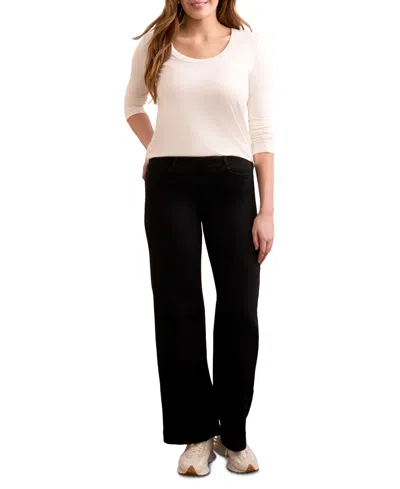 Tribal Audrey Boundless Stretch Denim Pull On Flare Jeans In Black In Black