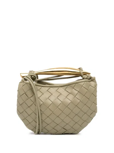 Pre-owned Bottega Veneta 2012-2025 Baby Lambskin Intrecciato Sardine Satchel In Brown