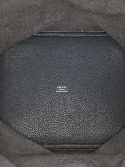 Pre-owned Hermes 2013 Clemence Picotin Lock 22 Handbag In Gray