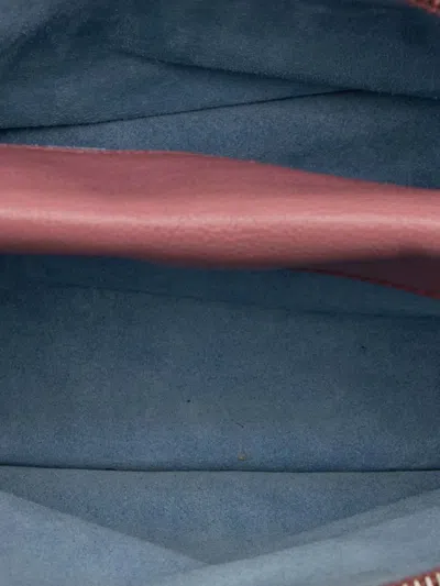 Pre-owned Prada 2000-2025 Glace Calf Studded Etiquette Crossbody Bag In Pink