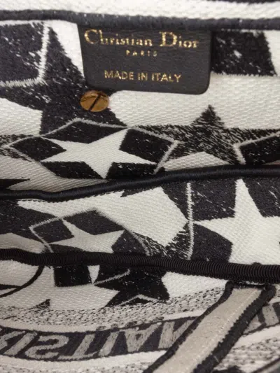 Pre-owned Dior 2021 Embroidered Canvas Stars Saddle Bag Shoulder Bag In Black