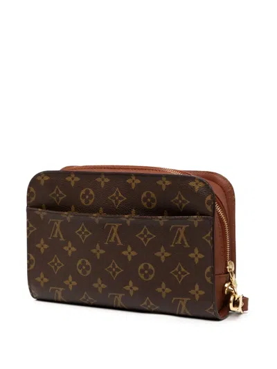 Pre-owned Louis Vuitton 2005 Monogram Orsay Clutch Bag In Brown
