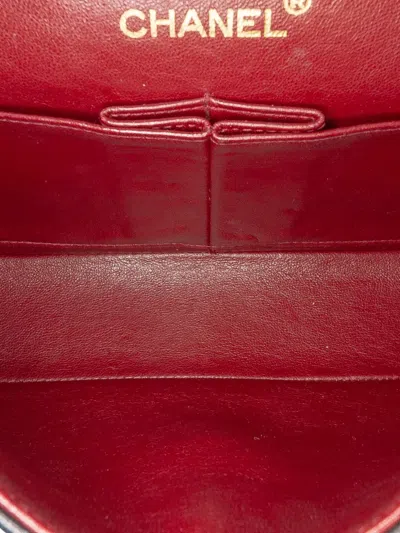 Pre-owned Chanel 1989-1991 Small Classic Lambskin Double Flap Shoulder Bag In Black