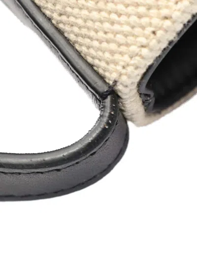 Pre-owned Celine 2021-2025 Small Canvas Cuir Triomphe Bucket Bag In Brown