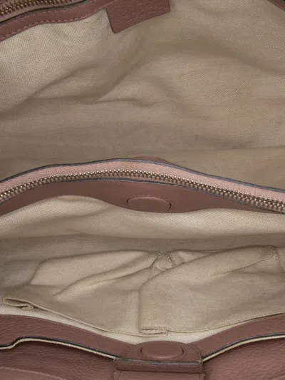 Pre-owned Gucci 2016-2025 Medium Calfskin Bamboo Shopper Satchel In Brown