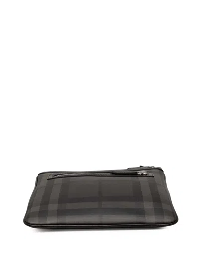 Pre-owned Burberry 2000-2017 Smoke Check Coated Canvas Beckley Crossbody Bag In Brown