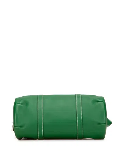 Pre-owned Hermes 2010 Swift Polochon 1925 30 Boston Bag In Green