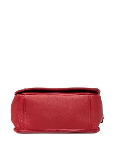 Pre-owned Prada 2010-2025 Vitello Phenix Flap Crossbody Bag In Red