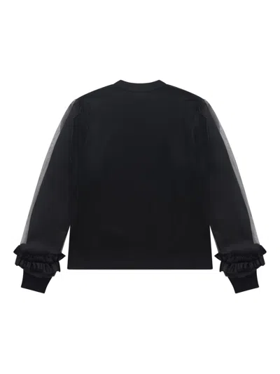 Noir Kei Ninomiya Ruffled-sleeve Sweatshirt In Black
