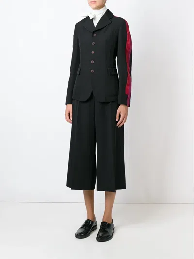 Comme Des Garçons Patch Stripe Blazer In Black