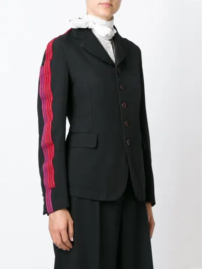 Comme Des Garçons Patch Stripe Blazer In Black