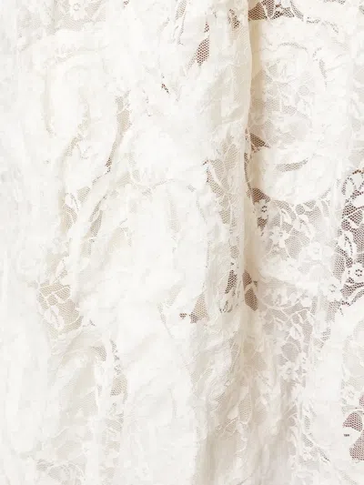 Comme Des Garçons White Floating Jacquard Flower Pattern Midi Dress In White