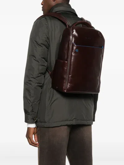 Piquadro Zip Backpack In Brown