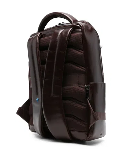 Piquadro Zip Backpack In Brown