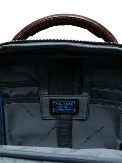 Piquadro Zip Backpack In Brown