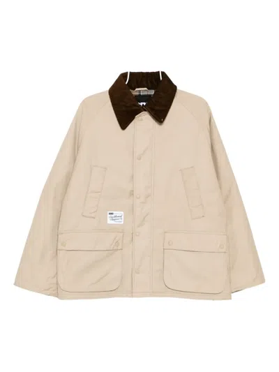 Fingercroxx Corduroy-collar Jacket In Neutral