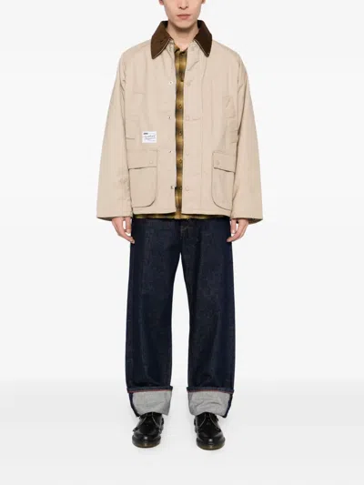 Fingercroxx Corduroy-collar Jacket In Neutral