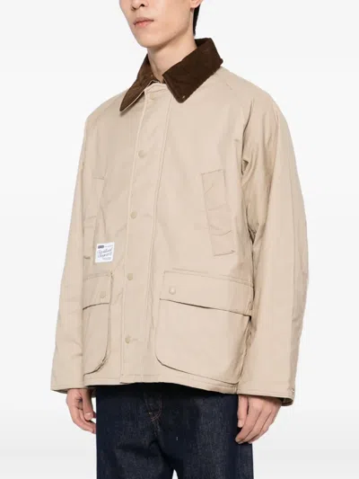 Fingercroxx Corduroy-collar Jacket In Neutral