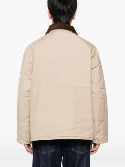 Fingercroxx Corduroy-collar Jacket In Neutral