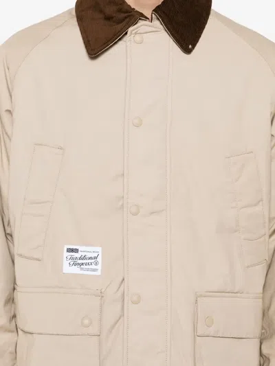 Fingercroxx Corduroy-collar Jacket In Neutral