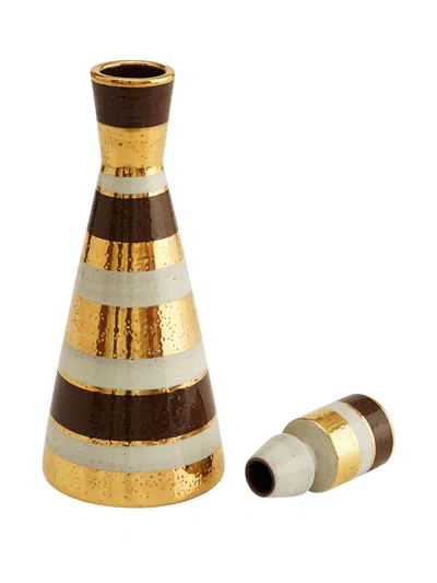 Jonathan Adler Striped Chroma Small Decanter In Gold
