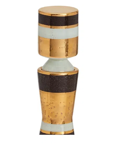 Jonathan Adler Striped Chroma Small Decanter In Gold