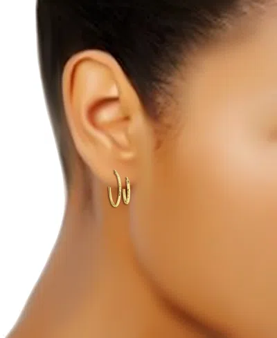 Giani Bernini 2-pc. Set Textured Small Hoop Earrings In 18k Yellow Gold Over Sterling Silver, Macy's Exclusive In Gold