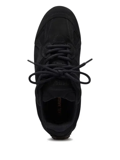Axel Arigato Slow Runner Layered Suede Sneakers In Black