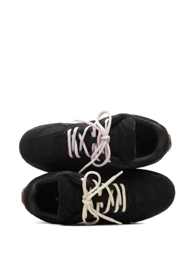 Axel Arigato Slow Runner Layered Suede Sneakers In Black