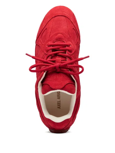 Axel Arigato Slow Runner Layered Suede Sneakers In Red