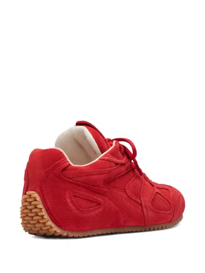 Axel Arigato Slow Runner Layered Suede Sneakers In Red