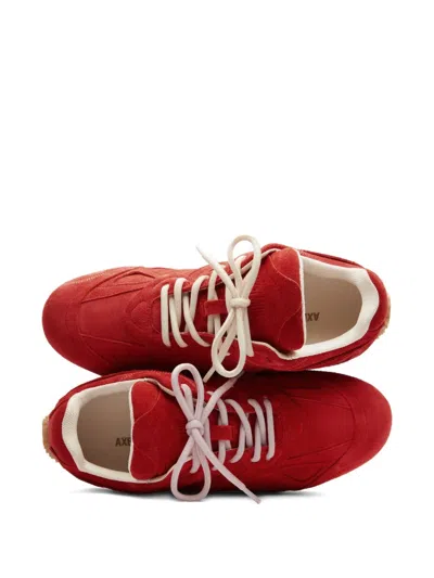 Axel Arigato Slow Runner Layered Suede Sneakers In Red