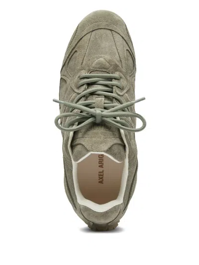 Axel Arigato Slow Runner Layered Suede Sneakers In Green