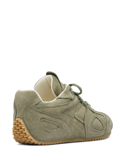 Axel Arigato Slow Runner Layered Suede Sneakers In Green