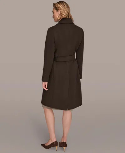 Donna Karan Women's Notch Collared Belted Coat In Brown