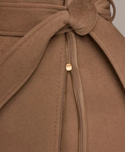 Donna Karan Women's Notch Collared Belted Coat In Brown