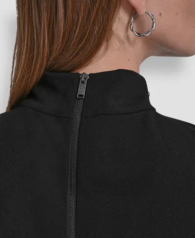 Dkny Women's Studded Mock Neck Top In Black