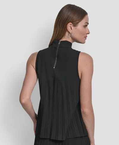 Dkny Women's Studded Mock Neck Top In Black