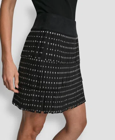 Dkny Women's Fringe Detail Mini Skirt In Black
