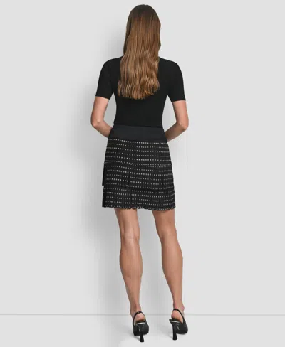 Dkny Women's Fringe Detail Mini Skirt In Black