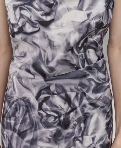 Dkny Women's Sleeveless Cowl Neck Midi Slip Dress In Multi