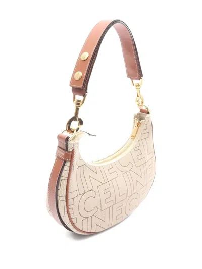 Pre-owned Celine 2010s Ava Logo-pattern Shoulder Bag In Neutral