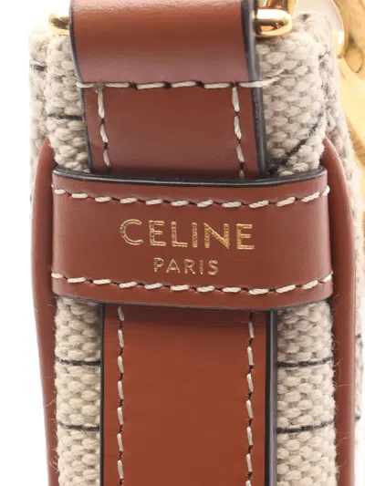 Pre-owned Celine 2010s Ava Logo-pattern Shoulder Bag In Neutral