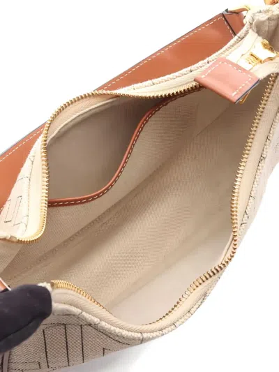 Pre-owned Celine 2010s Ava Logo-pattern Shoulder Bag In Neutral