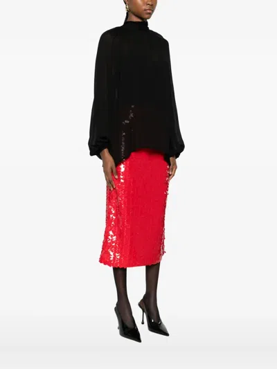 Isabelle Blanche Semi-sheer Blouse In Black