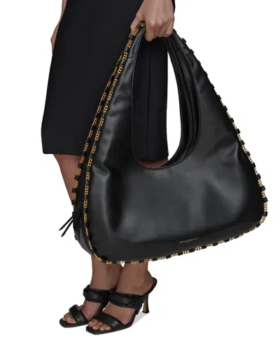 Donna Karan Batiste Triple Compartment Leather Shoulder Bag In Multi