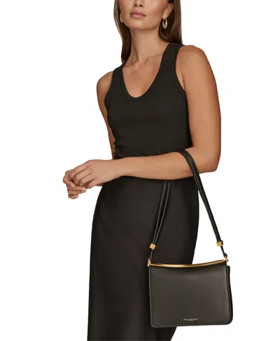 Donna Karan Jericho Flap Shoulder With Sculpted Hardware In Black
