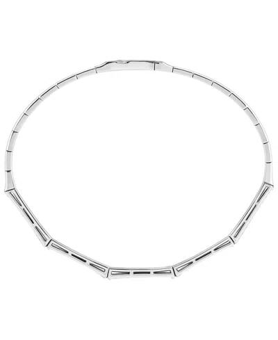 Macy's Lab-grown Sapphire (1/2 Ct. T.w.) And Lab-grown White Sapphire (1/3 Ct. T.w.) Bangle In Sterling Sil In Blue