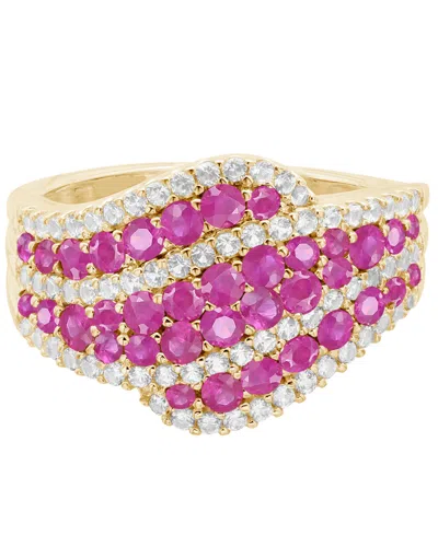 Macy's Emerald (1 Ct. T.w.) And Diamond (1/2 Ct. T.w.) Ring In 14k Gold (also In 14k White Gold Sapphire &  In Pink