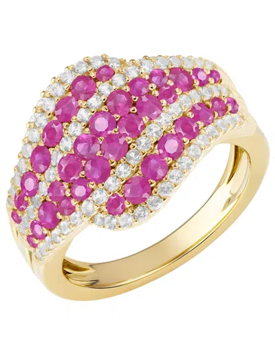 Macy's Emerald (1 Ct. T.w.) And Diamond (1/2 Ct. T.w.) Ring In 14k Gold (also In 14k White Gold Sapphire &  In Pink